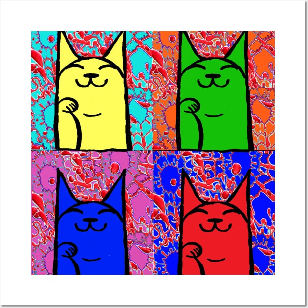 Cat Pop Art Splash Art Wall Art by LowEndGraphics
